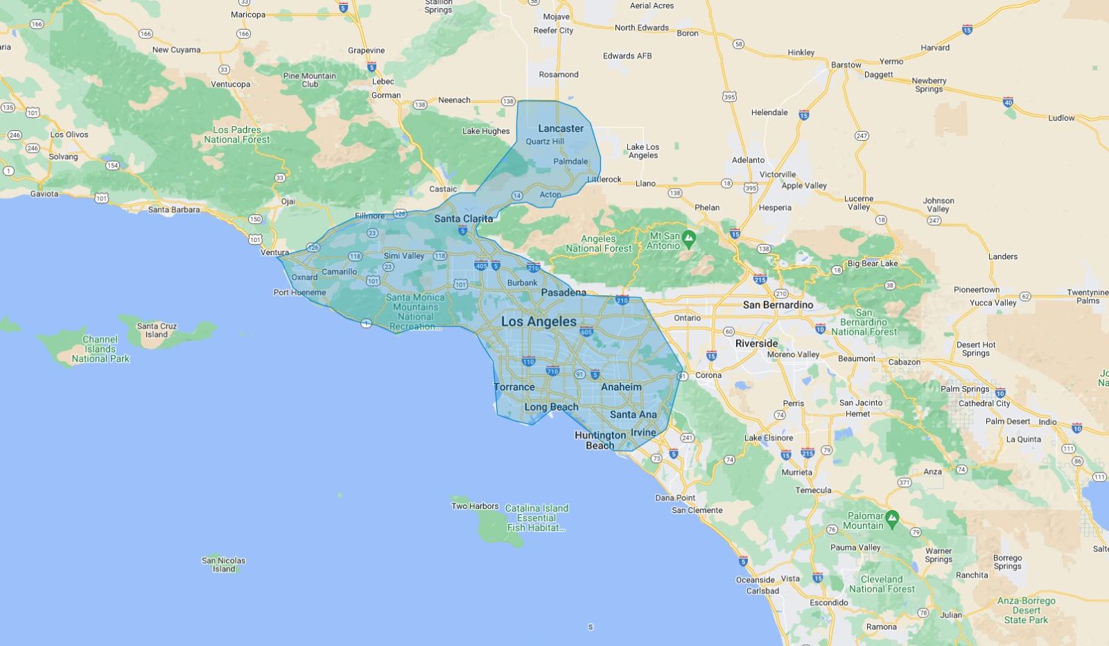 adar builders service area map la